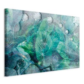 Obraz Artgeist Turkusowe liście 90 x 60 cm płótno włoskie 1 szt