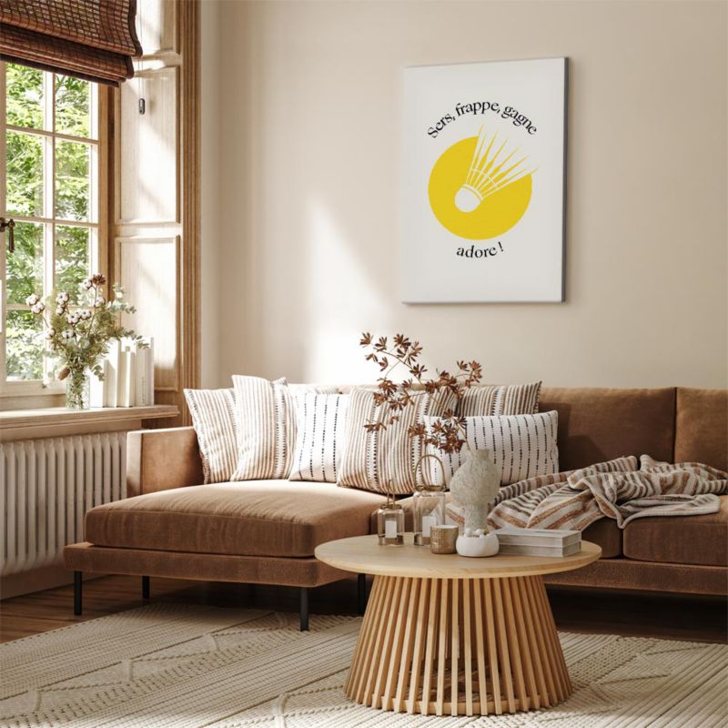 Obraz Artgeist Żółty badminton 60 x 90 cm płótno włoskie 1 szt