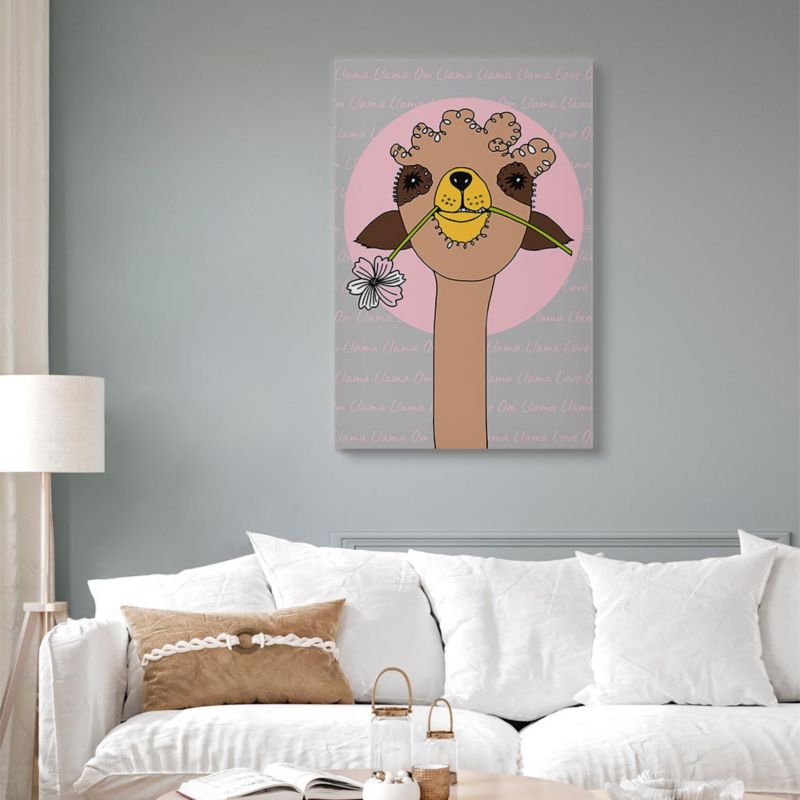 Obraz Artgeist Wesoła lama 40 x 60 cm płótno włoskie 1 szt