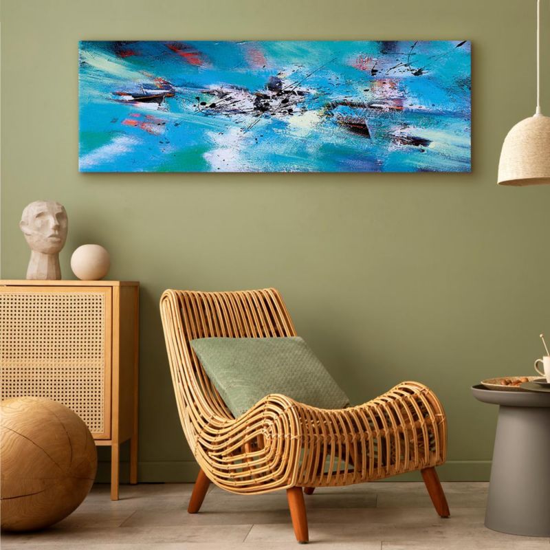 Obraz Artgeist Zabawa na śniegu 135 x 45 cm flizelina 1 szt