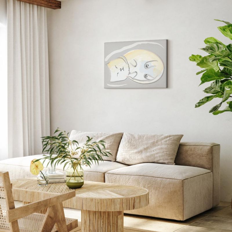 Obraz Artgeist Zaspany kotek 120 x 80 cm płótno włoskie 1 szt