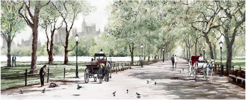 Obraz Canvas 60 x 150 cm Watercolor Central Park