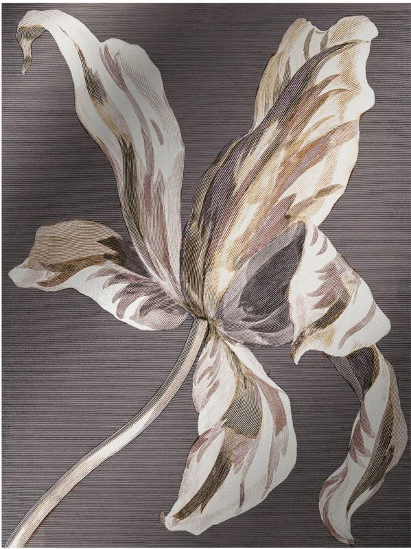Obraz Canvas Gold Flower SIlver 60 x 80 cm