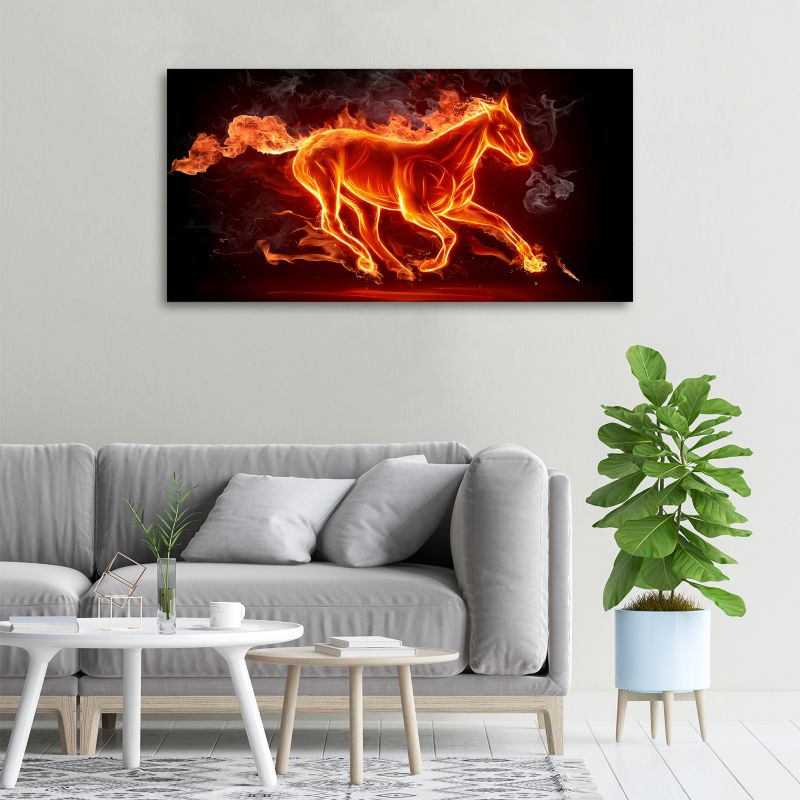 Obraz canvas Tulup Koń w płomieniach 100x50 cm 1 szt.