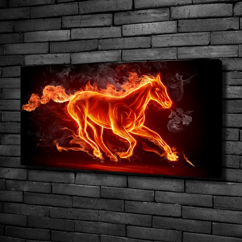 Obraz canvas Tulup Koń w płomieniach 140x70 cm 1 szt.