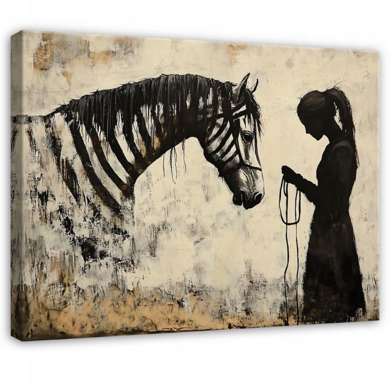 Obraz Canvas WALLARENA 120x80 cm Dekoracja Ścienna Do Sypialni Salonu Kuchni Abstrakcja Banksy 1 szt.