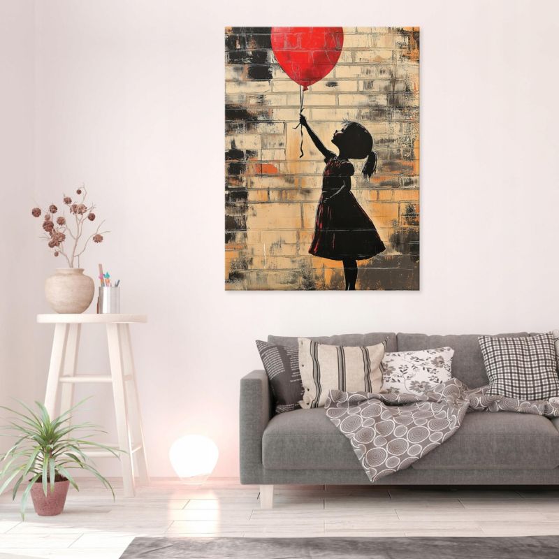 Obraz Canvas WALLARENA 60x40 cm Dekoracja Ścienna Do Sypialni Salonu Kuchni Abstrakcja Banksy 1 szt.