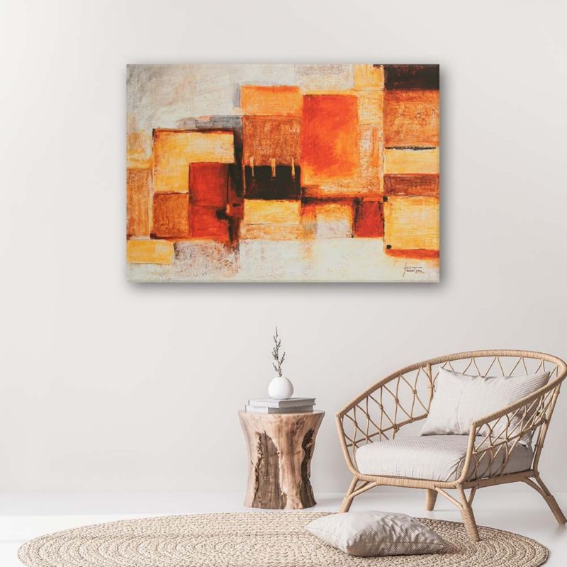 Obraz dekoracja do salonu Feeby Geometryczna abstrakcja pomarańczowy 120x80cm 1szt