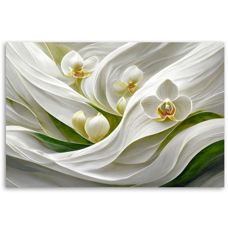 Obraz dekoracja do salonu Feeby Storczyki Abstrakcyjne 3D Zielony 100x70 cm 1szt