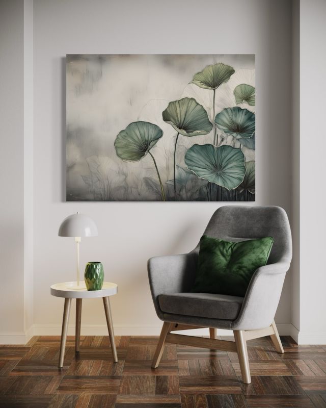 Obraz dekoracja do salonu Feeby Zielone liście 120x80 cm 1szt