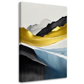 Obraz dekoracja  do salonu sypialni Feeby Abstrakcja Góry Złoty 80x120 cm 1szt