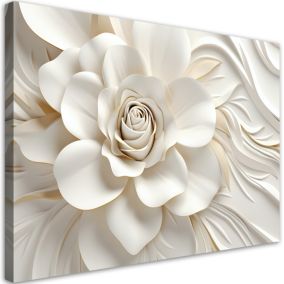 Obraz dekoracja do salonu sypialni Feeby Biało Kwiat Efekt 3D 90x60cm 1szt