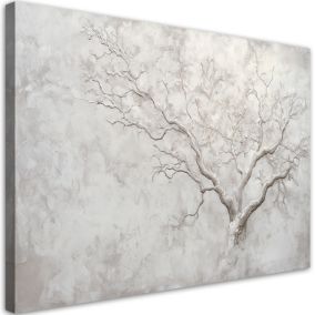 Obraz dekoracja do salonu sypialni Feeby Delikatne Gałązki Szary 60x40 cm 1szt