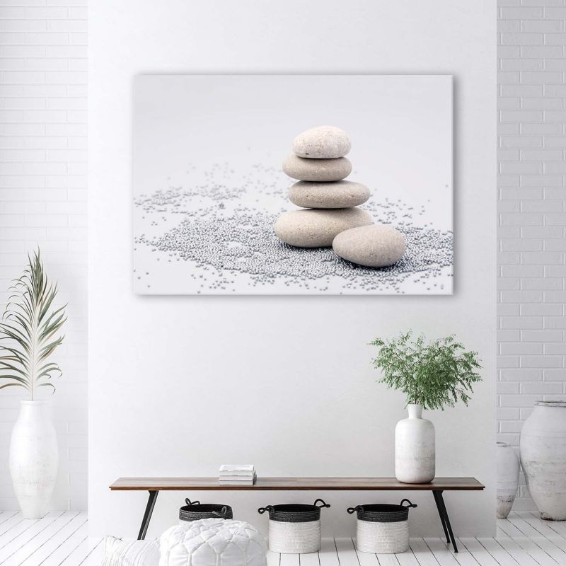 Obraz dekoracja do salonu sypialni Feeby Kamienie Zen Beżowy 120x80cm 1szt