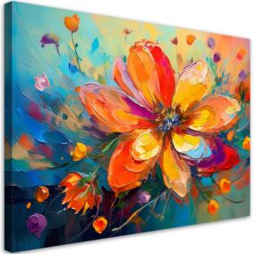 Obraz dekoracja do salonu sypialni Feeby Kolorowe Kwiaty Abstrakcja 100x70 cm 1szt