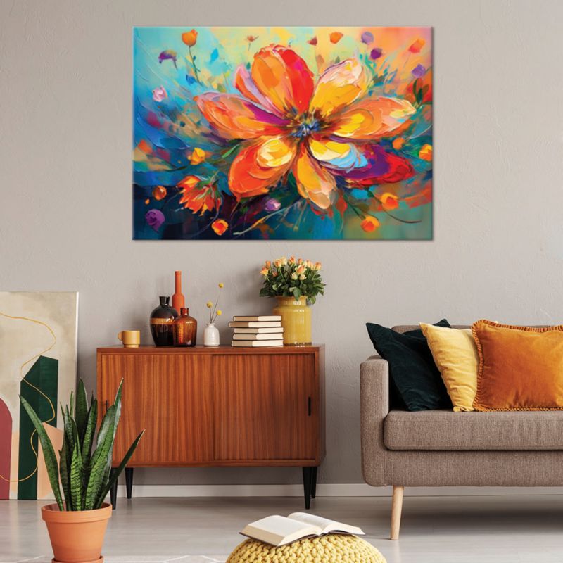 Obraz dekoracja do salonu sypialni Feeby Kolorowe Kwiaty Abstrakcja 100x70 cm 1szt
