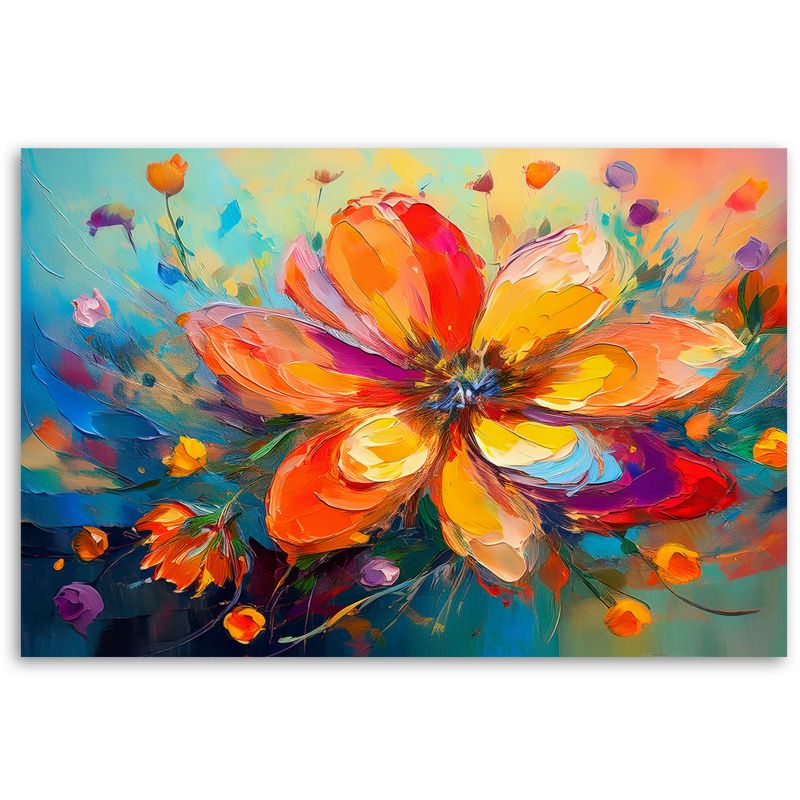Obraz dekoracja do salonu sypialni Feeby Kolorowe Kwiaty Abstrakcja 100x70 cm 1szt
