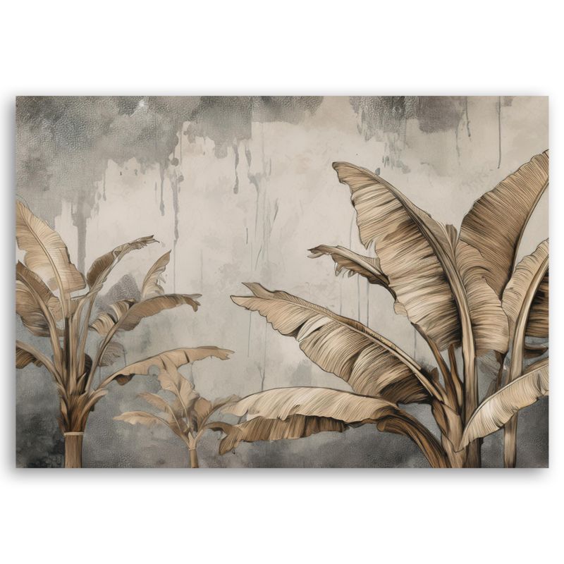 Obraz dekoracja do salonu sypialni Feeby Liście Egzotyczne Beżowy 120x80 cm 1szt