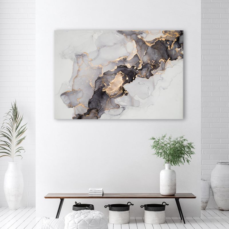 Obraz dekoracja do salonu sypialni Feeby Marmurowa Tekstura Abstrakcja Szary 90x60cm 1szt