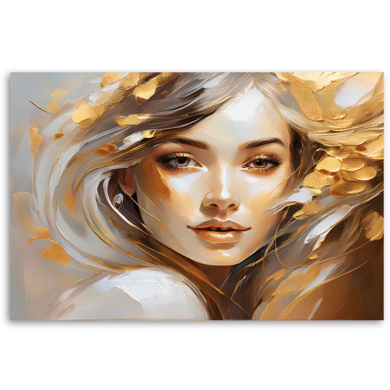 Obraz dekoracja do salonu sypialni Feeby Portret Kobiety Glamour Beżowy 60x40 cm 1szt
