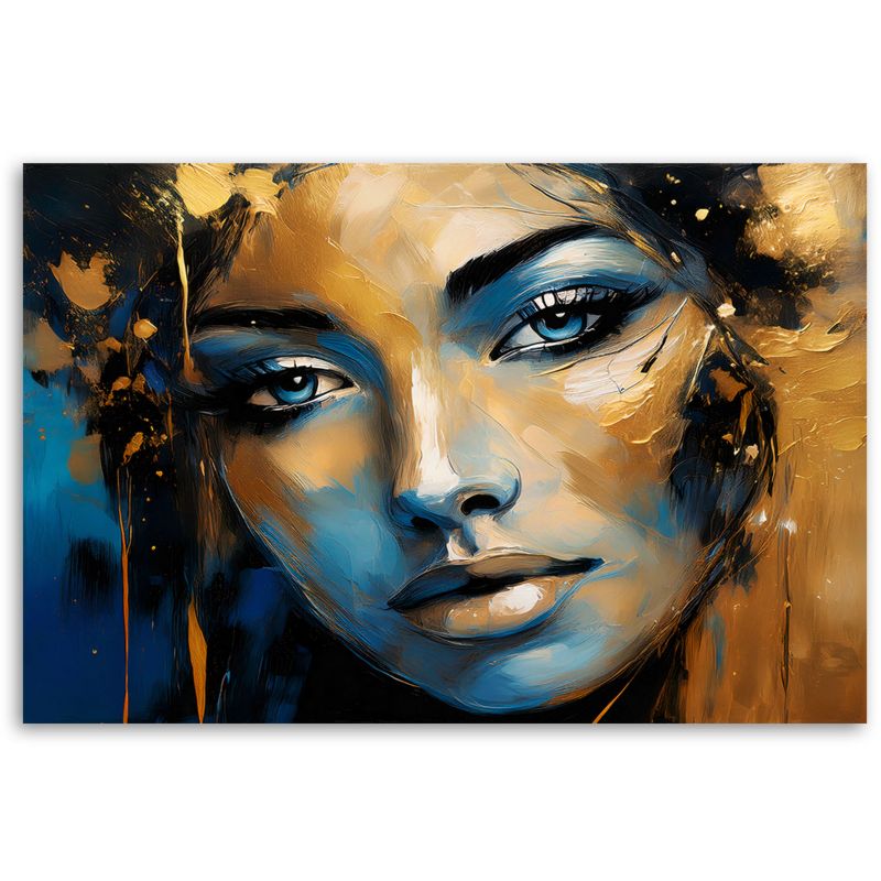 Obraz dekoracja do salonu sypialni Feeby Portret Kobiety Złoto Abstrakcja 120x80 cm 1szt