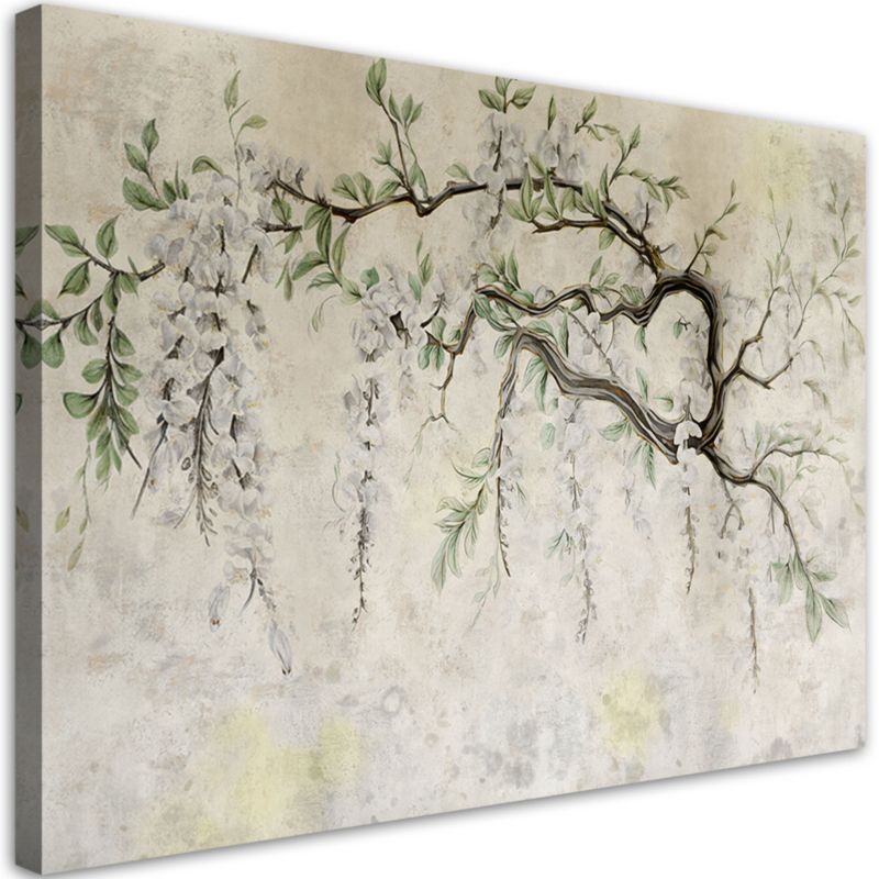 Obraz dekoracja do salonu sypialni Feeby Zwisające Kwiaty Minimalizm Beżowy 90x60 cm 1szt