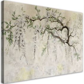 Obraz dekoracja do salonu sypialni Feeby Zwisające Kwiaty Minimalizm Beżowy 90x60 cm 1szt