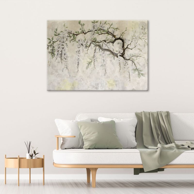 Obraz dekoracja do salonu sypialni Feeby Zwisające Kwiaty Minimalizm Beżowy 90x60 cm 1szt