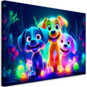 Obraz dla dzieci Feeby Kolorowe Psy Abstrakcja Neon 60x40cm 1szt