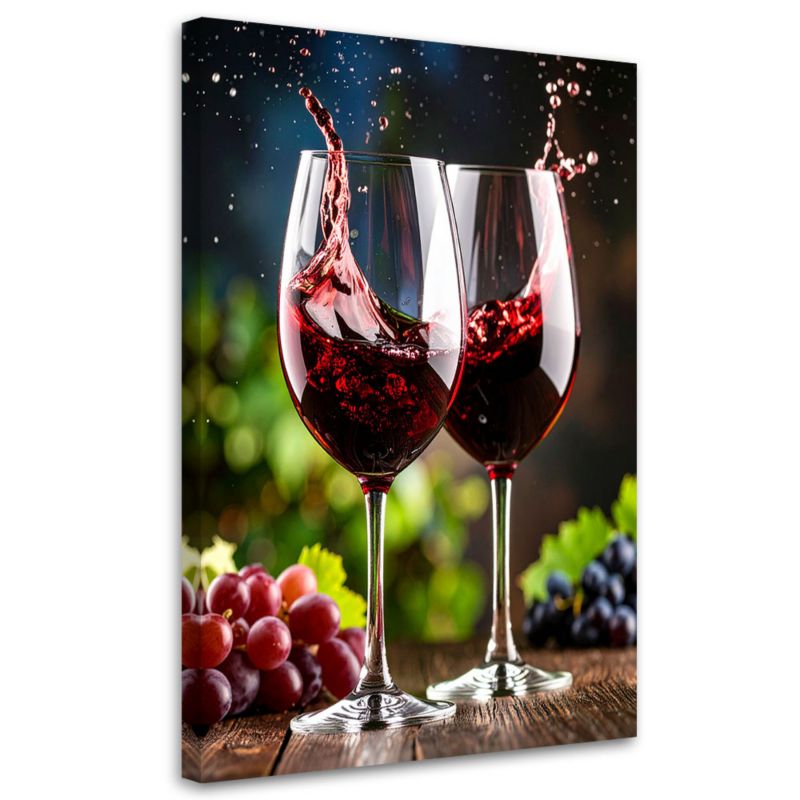 Obraz do kuchni jadalni  Feeby Kieliszki z winem winogrona 40x60cm  1szt