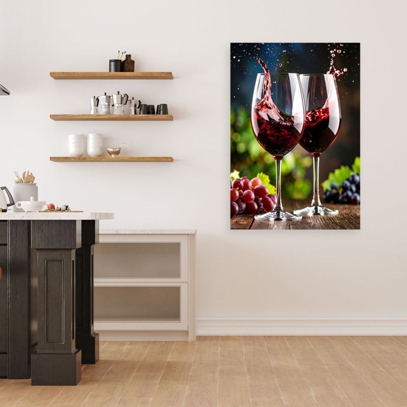 Obraz do kuchni jadalni  Feeby Kieliszki z winem winogrona 40x60cm  1szt