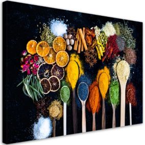 Obraz do kuchni jadalni Feeby Zioła Kolorowe Przyprawy 60x40cm 1szt
