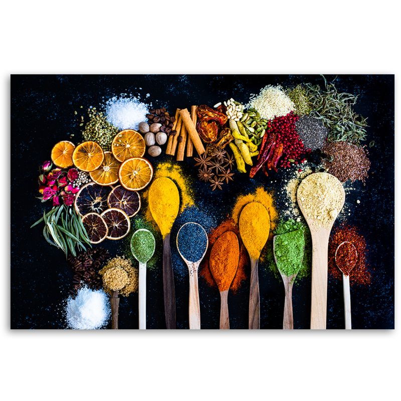 Obraz do kuchni jadalni Feeby Zioła Kolorowe Przyprawy 60x40cm 1szt