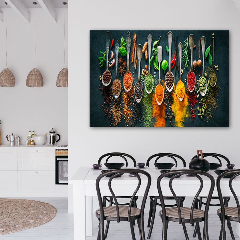 Obraz do kuchni restauracji Feeby Zioła Kolorowe Przyprawy 120x80cm 1szt