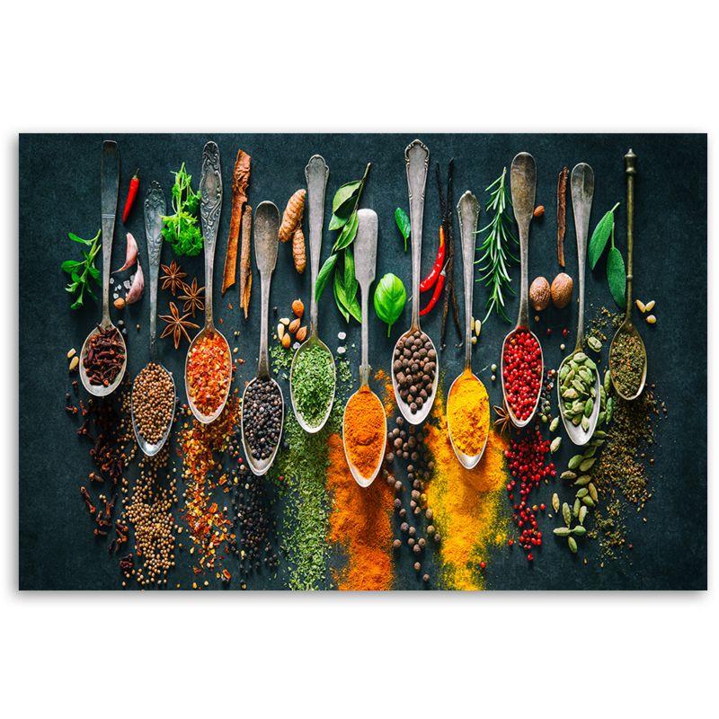 Obraz do kuchni restauracji Feeby Zioła Kolorowe Przyprawy 120x80cm 1szt