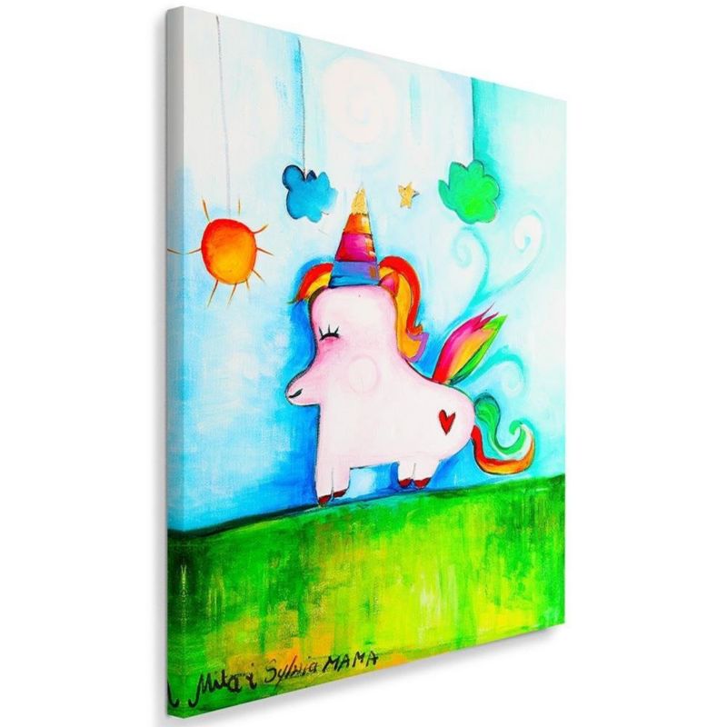 Obraz do pokoju dziewczynki Feeby Jednorożec Kolorowy 40x60cm 1szt