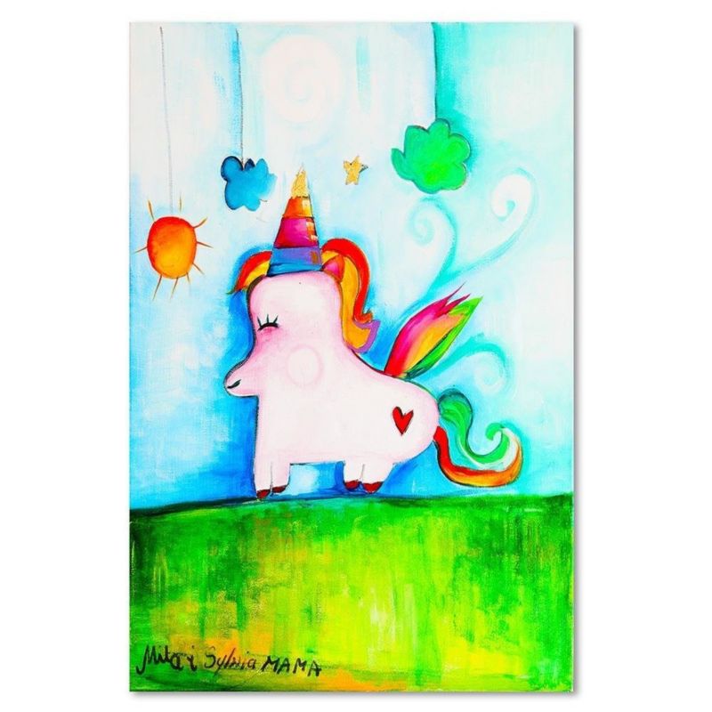 Obraz do pokoju dziewczynki Feeby Jednorożec Kolorowy 40x60cm 1szt