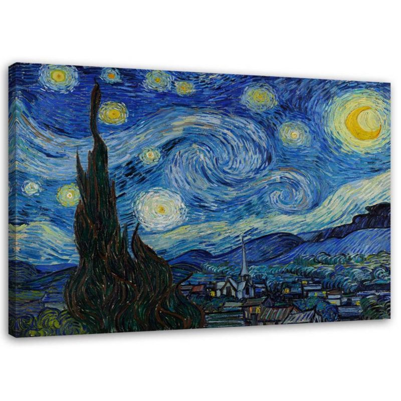 Obraz do pokoju Feeby Gwiaździsta noc - V. van Gogh reprodukcja Niebieski 100x70cm 1szt