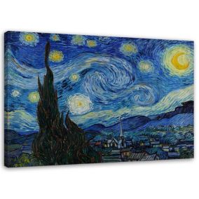 Obraz do pokoju Feeby Gwiaździsta noc - V. van Gogh reprodukcja Niebieski 100x70cm 1szt