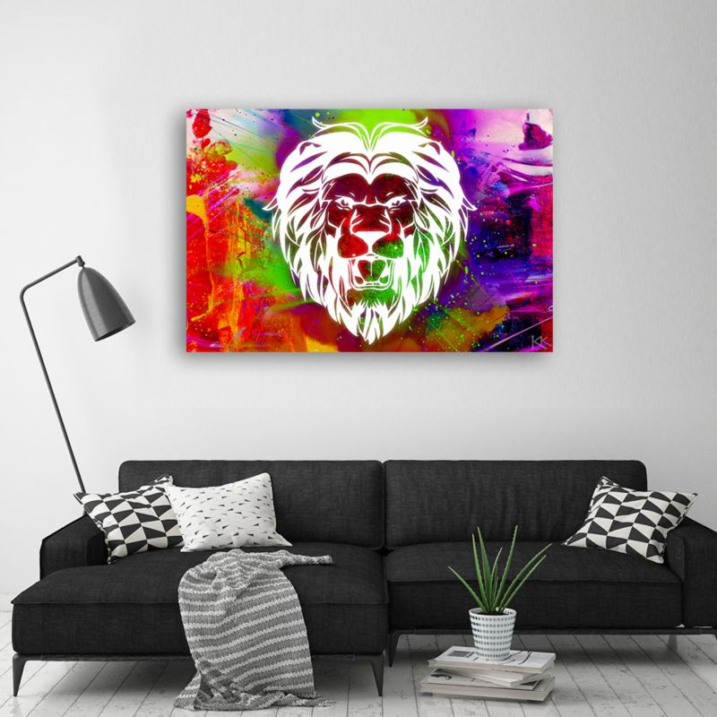 Obraz do pokoju młodzieżowego Feeby Kolorowy Lew Abstrakcja 100x70cm 1szt