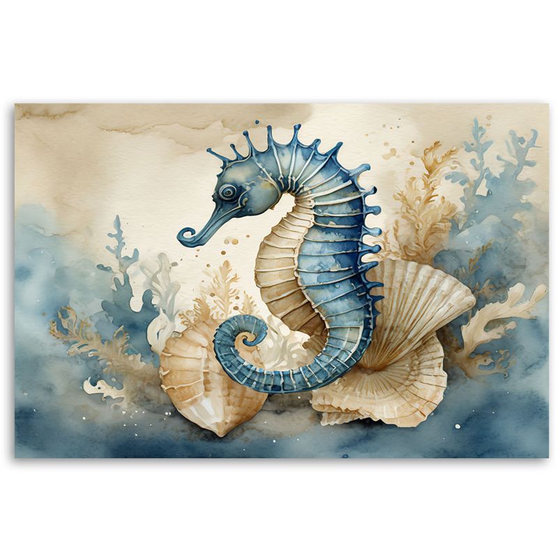 Obraz do salonu łazienki Feeby Konik Morski Niebieski 60x40 cm 1szt