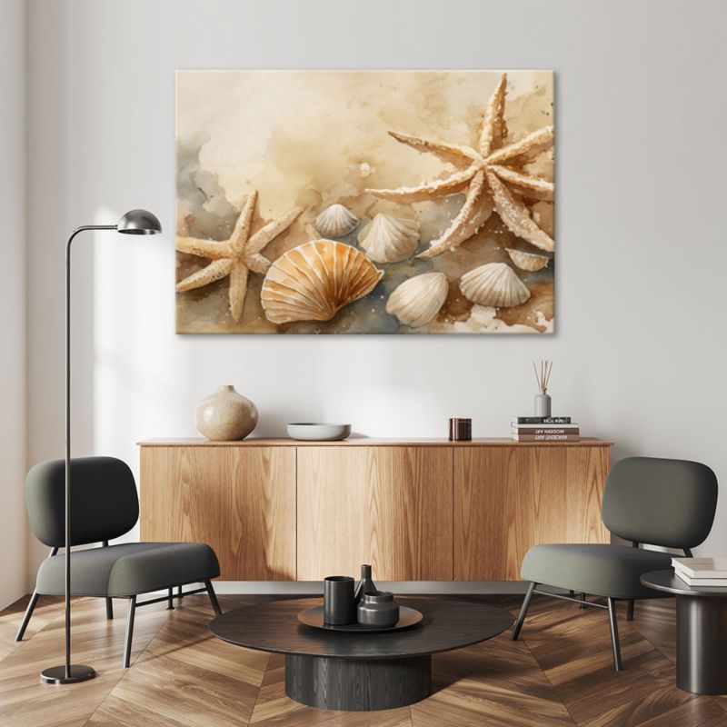 Obraz do salonu łazienki Feeby Muszle i rozgwiazdy akrylowy 100x70 cm 1szt