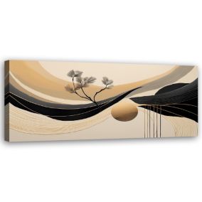 Obraz do salonu Feeby Abstrakcja Geometryczna Drzewo Beżowy 90x30 cm 1 szt