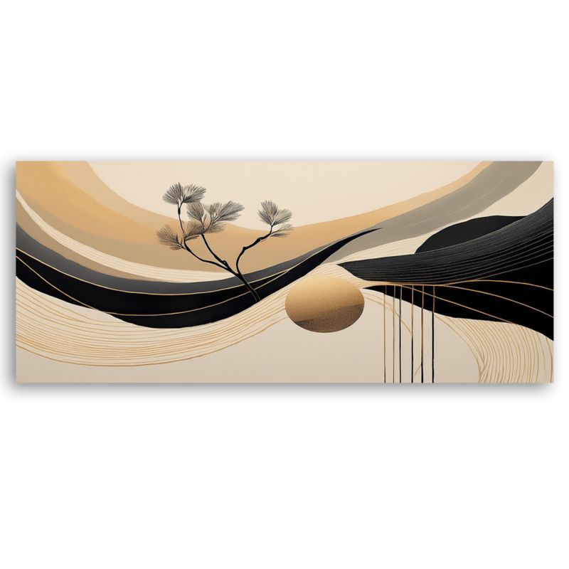 Obraz do salonu Feeby Abstrakcja Geometryczna Drzewo Beżowy 90x30 cm 1 szt