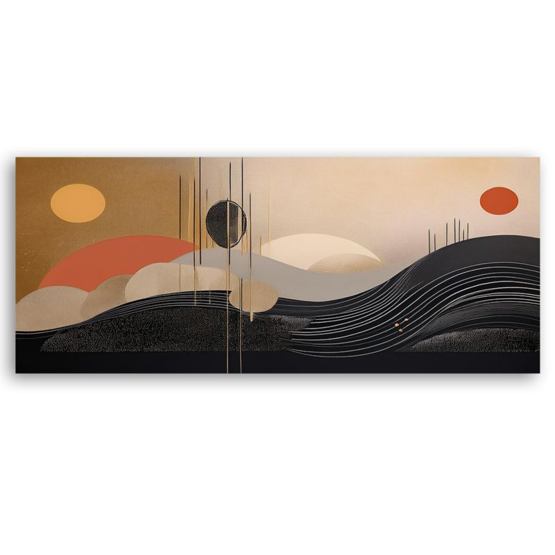 Obraz do salonu Feeby Koła Linie Abstrakcja Boho 90x30 cm 1 szt