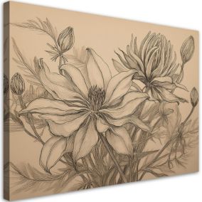 Obraz do salonu Feeby Kwiaty Rośliny Retro 120x80 cm 1szt