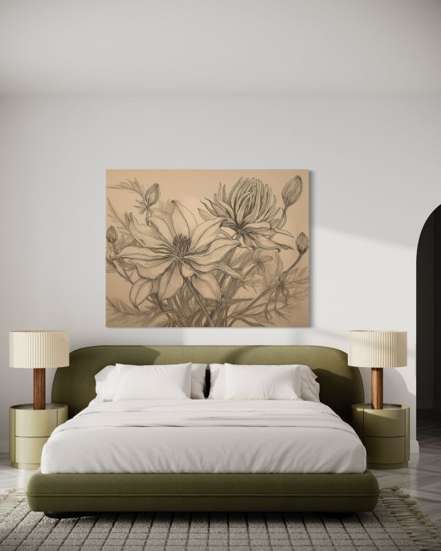 Obraz do salonu Feeby Kwiaty Rośliny Retro 120x80 cm 1szt