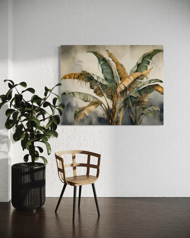 Obraz do salonu Feeby Liście Bananowca Egzotyczne 60x40 cm 1szt