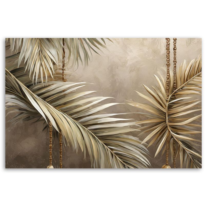 Obraz do salonu Feeby Liście Kompozycja Boho Beżowy 120x80 cm 1szt