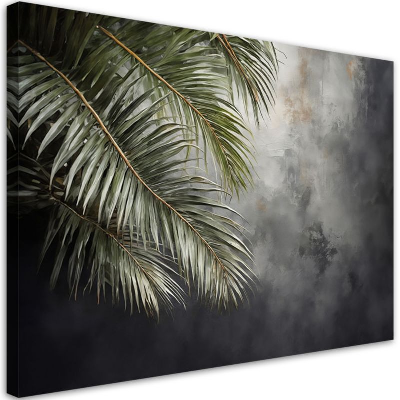 Obraz do salonu Feeby Liście Palmy Beton Natura 60x40 cm 1szt